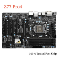 For Asrock Z77 Pro4 Motherboard Z77 32GB LGA 1155 DDR3 ATX Mainboard 100% Tested Fast Ship