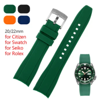 Silicone Watchband for Swatch Replacement Strap for Seiko Water Ghost Arc End Bracelet for Rolex Universal Wristband for Citizen