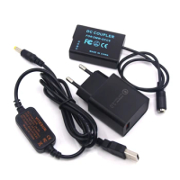 QC3.0 18W USB Charger + USB Cable + DMW-DCC9 DMW-BLD10 BLD10E Dummy Battery for Panasonic DMC GX1 GF2 G3 G3K G3R G3T G3W G3EGK