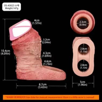 Realistic Pe nis Sleeve Size S M L XL Silicone Open-ended Di ck Sheath Ring Realistic Hollow Dildos 