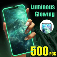 500pcs Luminous Tempered Glass Glowing Screen Protector Film Shield For Samsung Galaxy A05 A15 A25 A35 A55 A04 A14 A24 A34 A54
