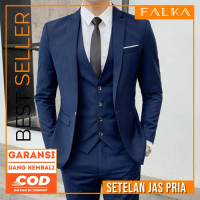 3 In 1 Setelan Jas Tuxedo Pria Formal Bisnis Casual Wisuda Pengantin Nikahan Kantor Blazer Slimfit D