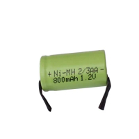 2/3 AA 800mAh 1.2V NIMH Rechargeable Battery Pack with Nickel Tape for Electric Shaver