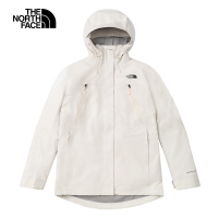 【The North Face 官方旗艦】北面女款米白色FUTURELIGHT防水透氣連帽羽絨內裡三合一外套｜89X6QLI 600蓬鬆度