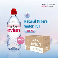 Evian Natural Mineral Water PET 750ml - Isi 12 Pcs