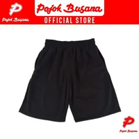 Pojok Busana Celana Pendek Pria - Celana Boxer Santai Cowok Kantong Sleting M Black