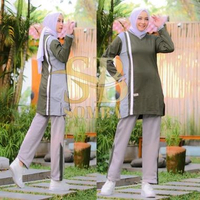 SKY - ()p SETELAN TUNIK OLAHRAGA WANITA MUSLIMAH//BAJU OLAHRAGA WANITA//BAJU OALAHRAGA KEKINIAN//BAJ