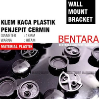 10 x 18MM KLEM KACA PLASTIK CERMIN TAHANAN PENJEPIT SUDUT CAP COVER MIRROR CLAP CLIP-- HITAM