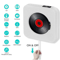 Bluetooth HiFi Speaker Wall Mounted VCD/DVD Player CD Boombox FM Radio HDMI Output with Wireless Remote Control Alarm Clock