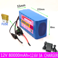 2022 new 12V 3s8p rechargeable battery pack 800W 80000mah, suitable for miner's lamp or other electronic equipment, XT60 plug 2