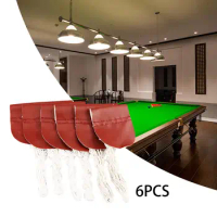 6Pcs Pool Table Net Durable Drop Basket Billiard Net Mesh Net Snooker Ball Net for Leisure Billiard Clubs Billiard Accessories