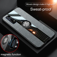 luxury Case For OPPO Realme C1 C2 C3 C11 C15 C20 V3 V5 V11 V15 V25 X2 Realme 3 5 6 7 Magnetic Ring Stand Cloth Back Phone Cover