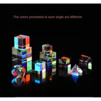 Crystal Optical Color Prism Cube of Light Gold Tower Aurora Cottage Polyhedron