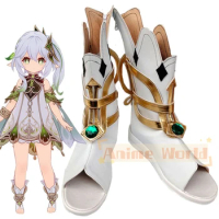 Genshin Impact Nahida White Golden Shoes Cosplay Boots Halloween Carnival Boots Custom Made