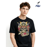 Kaos Samurai Jepang Bushido, Topeng, Pedang Katana, Motif Prajurit, Bahan Stretch, Minimalis, Cocok 