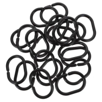 20 Pcs Shower Curtain Ring Quick-release Quick-hanging Hooks 20pcs (black) Rod Buckle Rings Abs