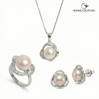 Bộ trang sức ngọc trai freshwater MULAN | Hoàng Gia Pearl size 9.0-12.0mm thời trang thanh lịch