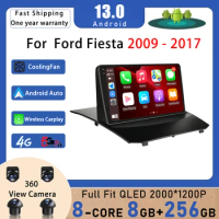9 inch screen Android 13 for Ford Fiesta 2009 - 2017 GPS Navigation Bluetooth 4G LET Carplay WIFI Wireless Carplay