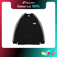 HOOLIGANS T-Shirt LS Linea 22.1 Black Baju Kaos  Hitam  Pria Combed Nyaman Sablon Harian Keren