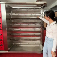 Roasted Chicken Rotisserie Machine Vertical Gas 2 To 8 Rods Commercial Chicken Rotisserie Oven High Capacity Baking Oven