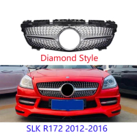 Diamond Front Grille for mercedes R172 SLK Class 2012-2016 SLK200 SLK250 SLK350 Racing Grille not fit SLK63 without emblem