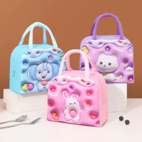 Cartoon Kawaii Portable Fridge Thermal Bag Women Children's School Thermal Insulated Lunch Box Tote Food Small Cooler Bag Pouch