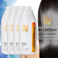 PURC Keratin Hair Treatment Shampoo Brazilian Smoothing Keratin Straightening Cream Repair Damaged Hair Care Product 4pcs 1000ml