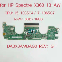 DA0X3AMBAG0 For HP Spectre X360 13-AW Laptop Motherboard CPU:I5-1035G4 I7-1065G7 RAM:8G/16G L71985-601 L71989-601 L71986-601