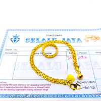 GELANG TIKAR FREE CINCIN UKIR LAPIS MAS MUDA  ADA SURAT DARI TOKO