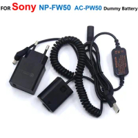 NP-FW50 AC-PW20 Fake Battery+USB Charger Adapter+Power Bank USB Cable For Sony RX10 a7 II a7RII a7m2 a6500 A6300 a7000 ZV-E10