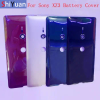 Battery Cover Back Glass Panel Rear Door Housing Case For Sony Xperia XZ3 Back Battery Cover with Rear Camera Frame Lens