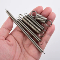 304 Stainless O Ring Hook Coil Cylindroid Helical Pullback Extension Tension Spring Steel Wire Diameter 0.3mm 0.4mm 0.5mm
