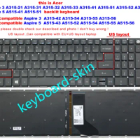 US backlit keyboard For Acer Aspire 3 A315-21 A315-31 A315-32 A315-41 A315-51 A315-52 A315-53 A315-53G,Aspire 5 A515-51 A515-51G