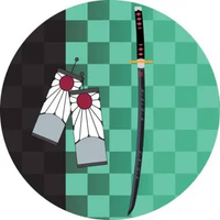 Aesthetic Japanese Katana Art Drink Coaster Tanjiro