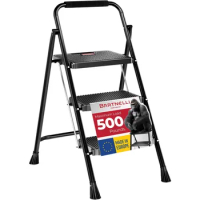 Pro Luxury Step Ladder | European Made 3 Step Foldable Step Stool for Home | Rock-Solid 500 lb Capacity,Built to Last