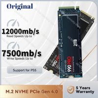 990 PRO SSD Solid State Drive 4TB 2TB 1TB M.2 2280 SSD PCIe4.0 NVMe Gaming ฮาร์ดไดรฟ์ภายใน7450เมกะไบต์/วินาทีสำหรับ PS5แล็ปท็อปเดสก์ท็อป