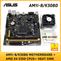 ASUS AM1I-B/K30BD Motherboard + AMD x4 5350 cpus+ heat sink AM1I Motherboards kit DDR3 USB 3.0 MINI ITX