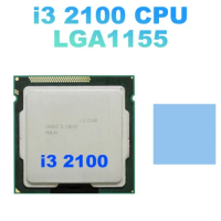 For Core I3 2100 CPU LGA1155 Processor+Thermal Pad 3MB Dual Core Desktop CPU For B75 USB Mining Motherboard