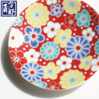 日本製 九谷燒青郊窯 緣起豆皿 吉祥豆皿 小皿 點心盤 飾盤-梅菊 傳統工藝 禮物【南風百貨】