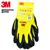 3M Work Gloves Comfort Grip wear-resistant Slip-resistant Gloves Anti-labor Safety Gloves Nitrile touch screen Gloves Yellow