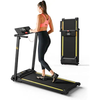 2023 New UREVO Folding Treadmill, 2.25HP Foldable Treadmill with 12 HIIT Modes, Compact Mini Treadmill for Home Office