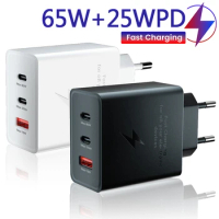 65W USB Charger Dual PD Type C Fast Charging Mobile Phone Charger Adapter For Samsung Iphone Xiaomi Tablet 25W PD Fast Charging