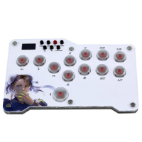 Mini Hitbox Fight Stick LED Mini Hitbox Controller Parts Accessories Fit For PC PS4/PS3/Switch Arcade Joystick Fight Box