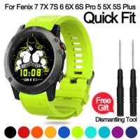 Quick Release Strap For Garmin Fenix 3 5 5X 5S Plus 6 6X 6S Pro 7 7S 7X 935 Quick fit Watch 26 22mm 20mm Silicone Band Bracelet