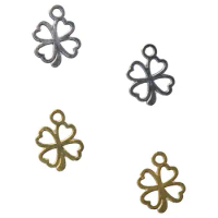 stainless steel Lucky Charms silver, gold Four Leaf Charms Four Leaf Pendants Handmade Crafts Lovers