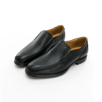 【GEORGE 喬治皮鞋】真皮小方頭側切口商務機能紳士鞋 -黑 415010CZ10