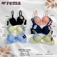 Fema Bra 942 Motif Polos Salur Cup A Push Up Sedang Tanpa Kawat Pengait 3 Busa Tipis Wanita Size 34-