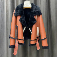 Luxury Women's Winter Fur Coat 2023 Real Sheepskin Coat for Women