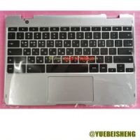 YUEBEISHENG New/org For Samsung Chromebook Plus XE520QAB 521 XE525QBB Palmrest Korean keyboard upper cover Touchpad