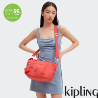 Kipling (網路獨家款) 活力珊瑚橘手提側背包-ART MINI